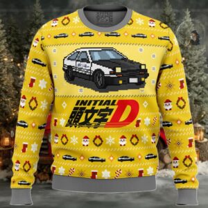 Initial D Classic Toyota Car Ugly Christmas Sweater