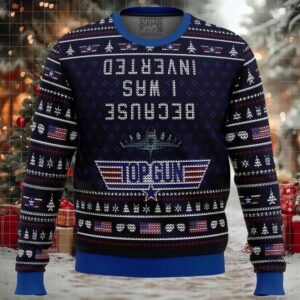 Inverted Top Gun Ugly Christmas Sweater