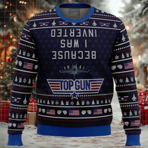Inverted Top Gun Ugly Christmas Sweater