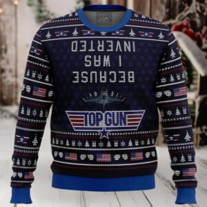 Inverted Top Gun Ugly Christmas Sweater