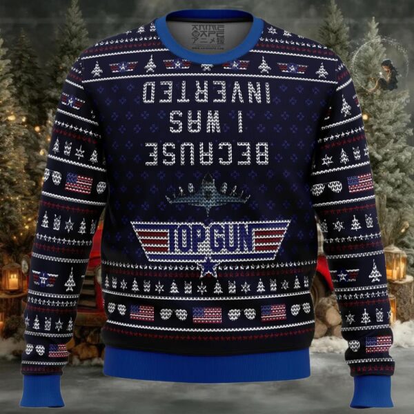 Inverted Top Gun Ugly Christmas Sweater