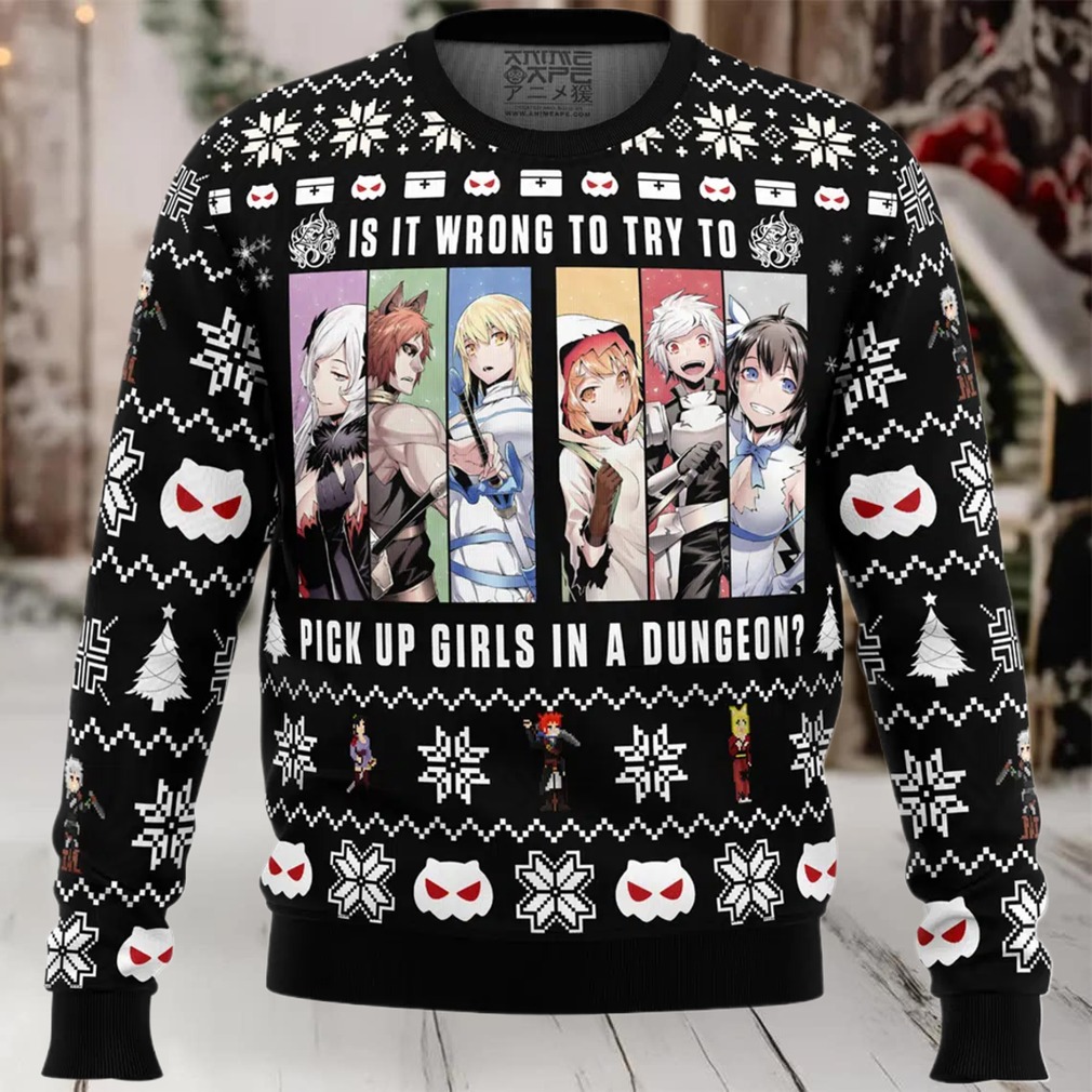 Is It Wrong To Try To Pick Up Girls DanMachi Ugly Christmas Sweater Is It Wrong To Try To Pick Up Girls DanMachi Ugly Christmas Sweater
