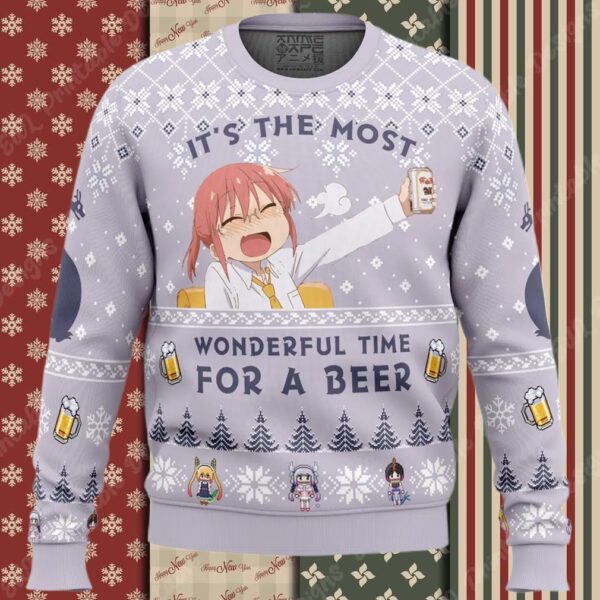 It’s The Most Wonderful Time For A Beer Miss Kobayashi’s Dragon Maid Ugly Christmas Sweater