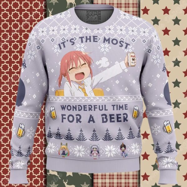 It’s The Most Wonderful Time For A Beer Miss Kobayashi’s Dragon Maid Ugly Christmas Sweater