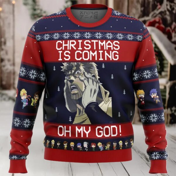 Jojo’s Bizarre Adventure Joseph Joestar Oh My God Ugly Christmas Sweater