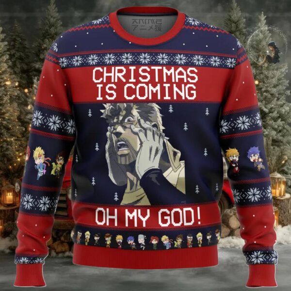 Jojo’s Bizarre Adventure Joseph Joestar Oh My God Ugly Christmas Sweater