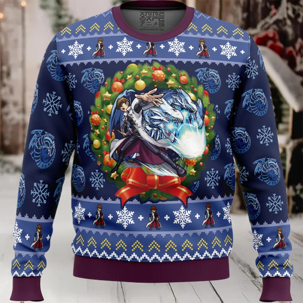 Kaiba Blue Eyes White Dragon Christmas Yugioh Ugly Christmas Sweater Kaiba Blue Eyes White Dragon Christmas Yugioh Ugly Christmas Sweater