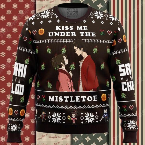 Kiss Me Under The Mistletoe Samurai Champloo Ugly Christmas Sweater