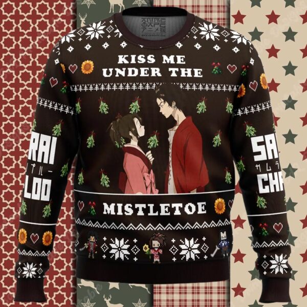 Kiss Me Under The Mistletoe Samurai Champloo Ugly Christmas Sweater