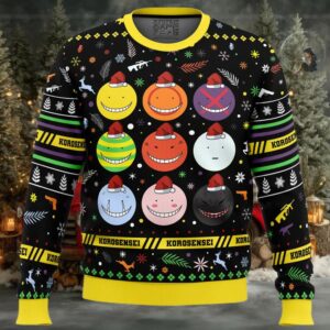 Korosensei Expressions Assassination Classroom Ugly Christmas Sweater