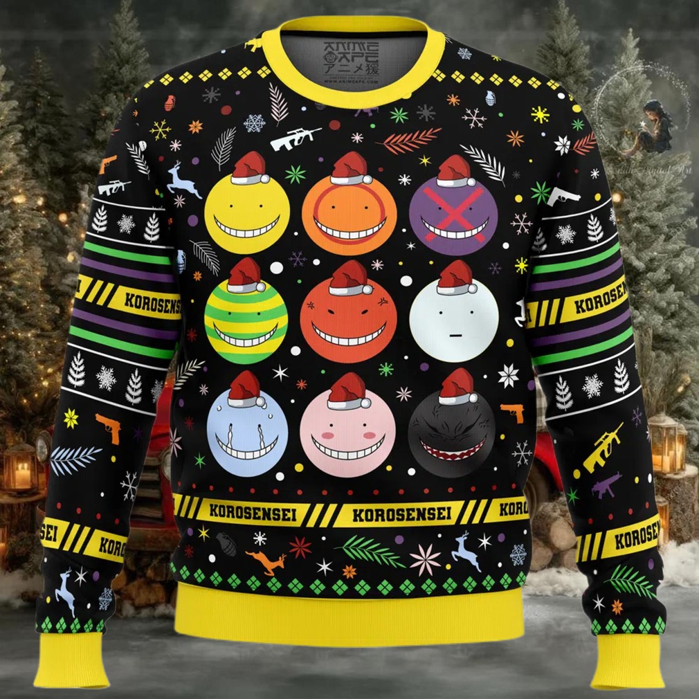 Korosensei Expressions Assassination Classroom Ugly Christmas Sweater