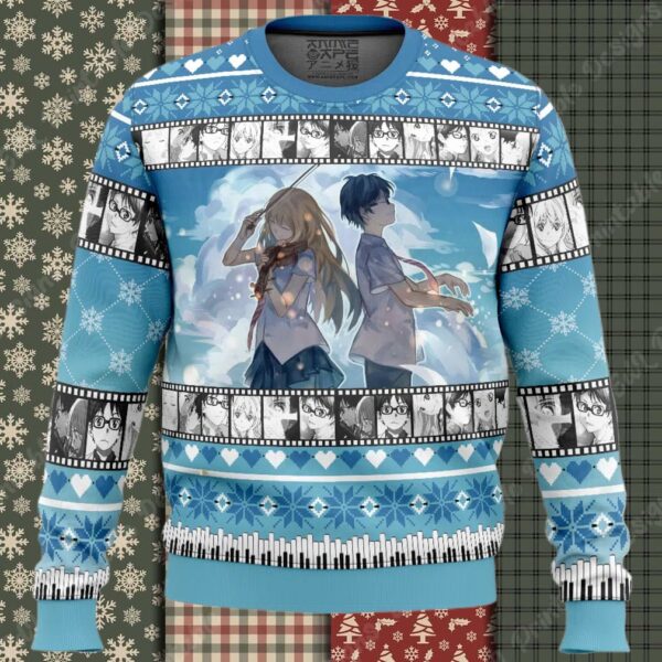 Kousei And Kaori Your Lie In April Ugly Christmas Sweater