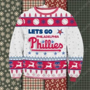 Let’s Go Phillies White And Red Ugly Christmas Sweater