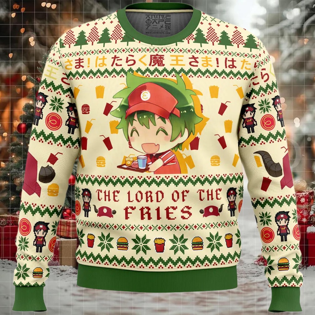 Lord of the Fries The Devil Is A Part Timer Ugly Christmas Sweater Lord of the Fries The Devil Is A Part Timer Ugly Christmas Sweater