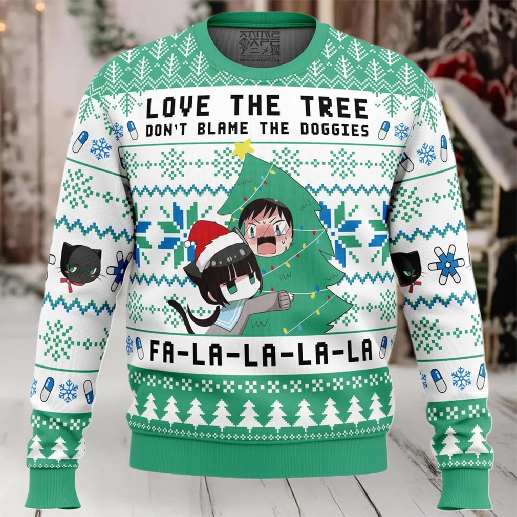 Love The Tree Don’t Blame The Doggies Fa La La La La ReLIFE Ugly Christmas Sweater Love The Tree Don’t Blame The Doggies Fa La La La La ReLIFE Ugly Christmas Sweater