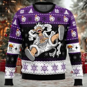 Luffy Gear 5 Sun God Nika One Piece Ugly Christmas Sweater