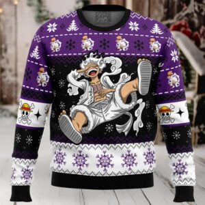 Luffy Gear 5 Sun God Nika One Piece Ugly Christmas Sweater