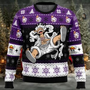 Luffy Gear 5 Sun God Nika One Piece Ugly Christmas Sweater