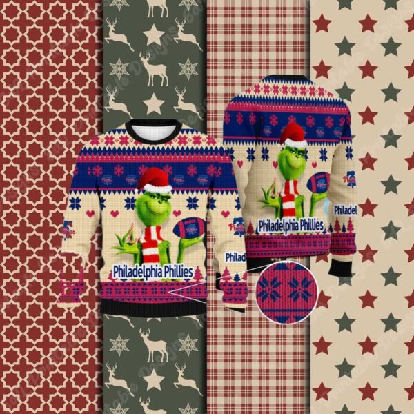 MLB Grinch Philadelphia Phillies Ugly Christmas