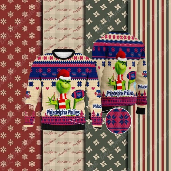 MLB Grinch Philadelphia Phillies Ugly Christmas