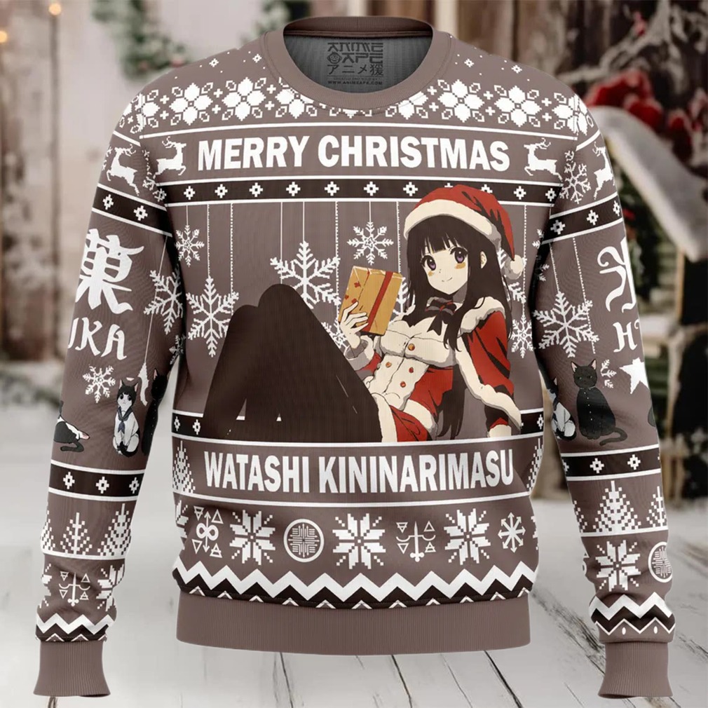 Merry Christmas Watashi Kininarimasu Hyouka Ugly Christmas Sweater Merry Christmas Watashi Kininarimasu Hyouka Ugly Christmas Sweater