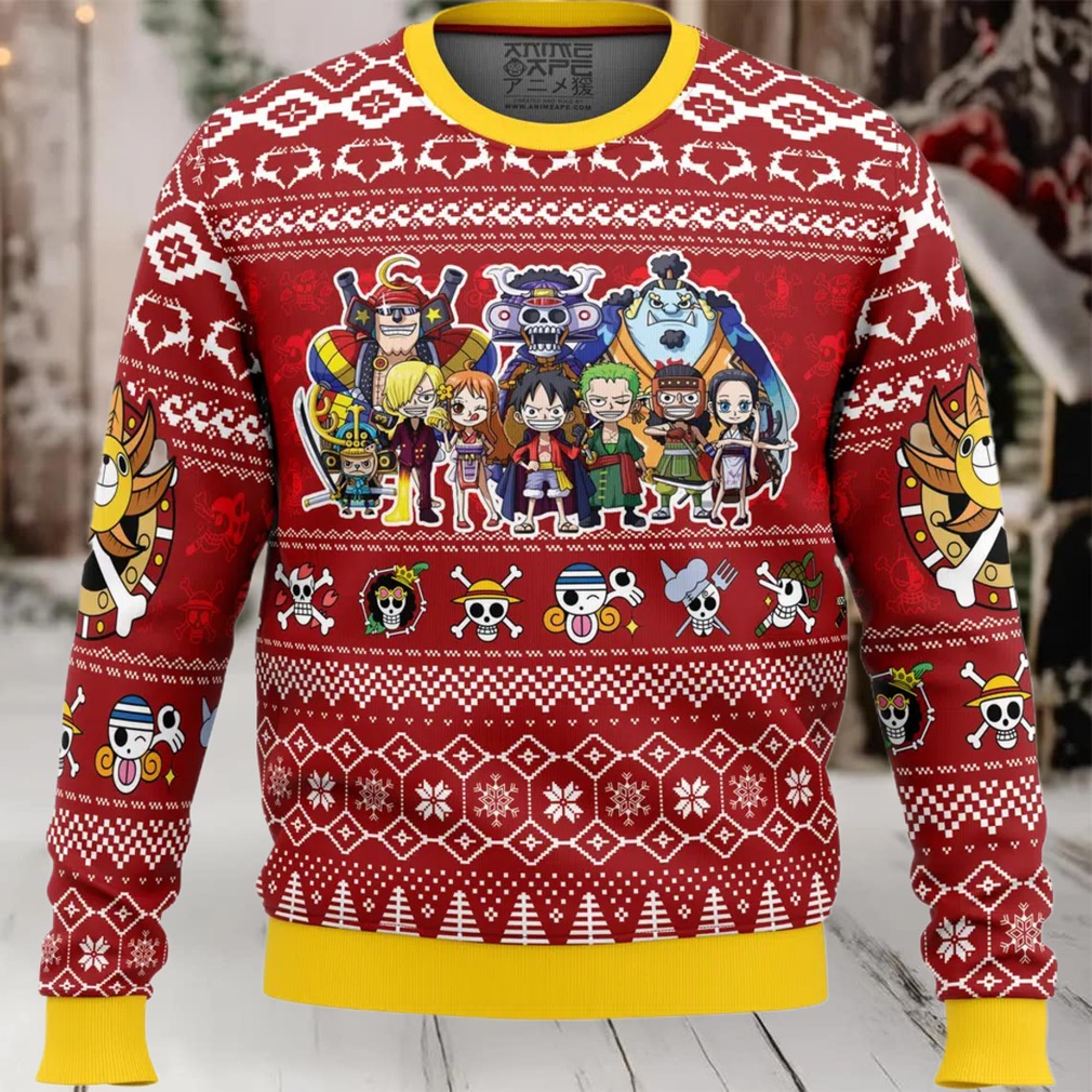 Merry Mugiwara Pirates One Piece Ugly Christmas Sweater Merry Mugiwara Pirates One Piece Ugly Christmas Sweater