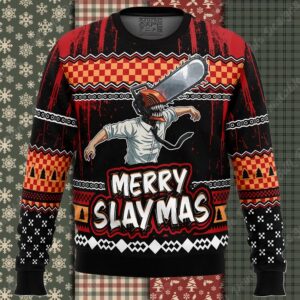 Merry Slaymas Denji Chainsaw Man Ugly Christmas Sweater