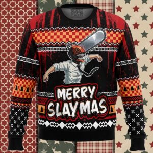 Merry Slaymas Denji Chainsaw Man Ugly Christmas Sweater