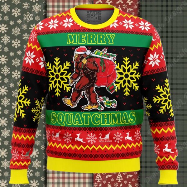 Merry Squatchmas Ugly Christmas Sweater