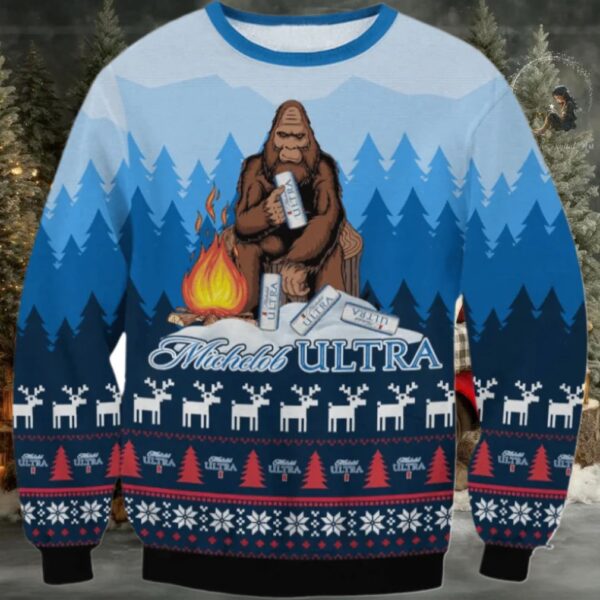Michelob Ultra Christmas Bigfoot Ugly Sweater