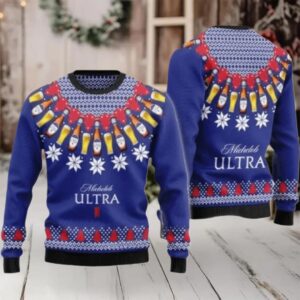 Michelob Ultra Circle Christmas Star Ugly Sweater