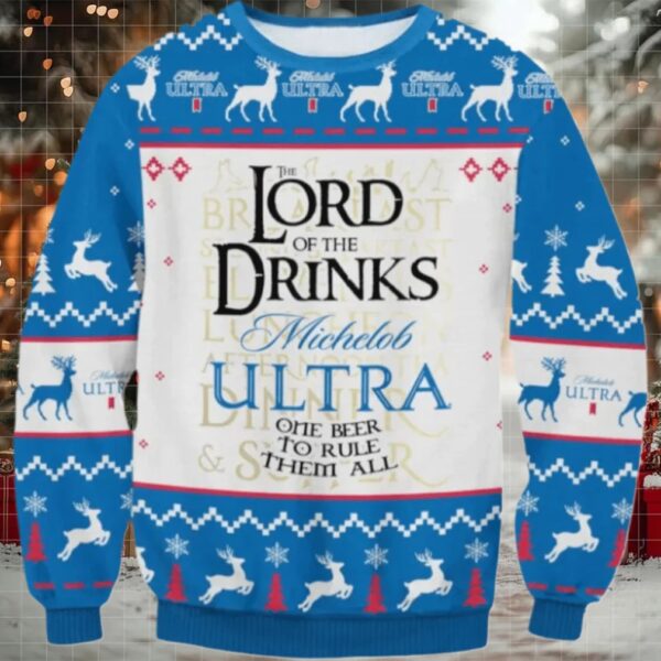 Michelob Ultra Lord Of The Drink Ugly Sweater