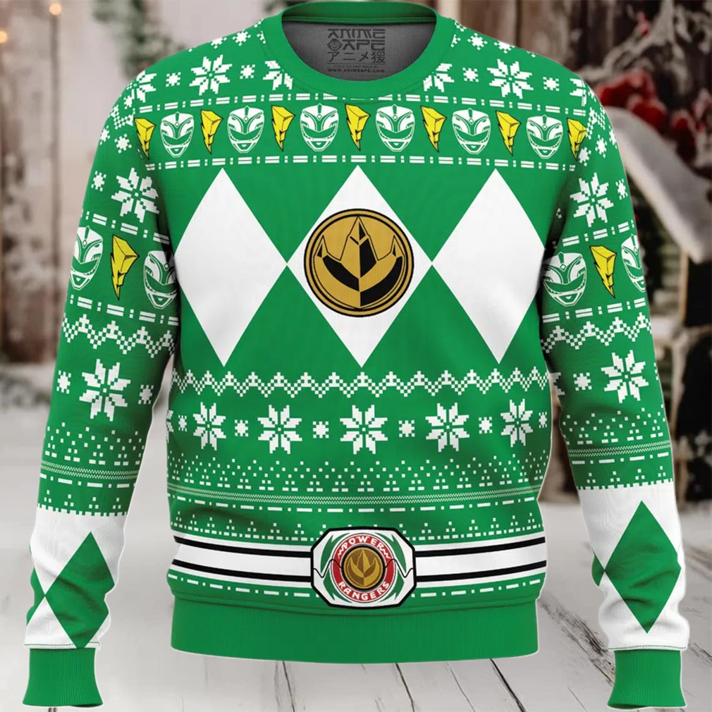 Mighty Morphin Green Ranger Power Rangers Ugly Christmas Sweater Mighty Morphin Green Ranger Power Rangers Ugly Christmas Sweater