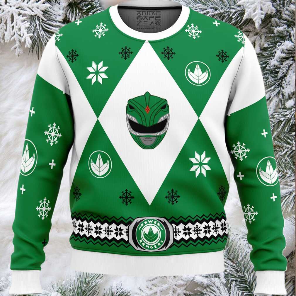 Mighty Morphin Power Rangers Green Ugly Christmas Sweater Mighty Morphin Power Rangers Green Ugly Christmas Sweater