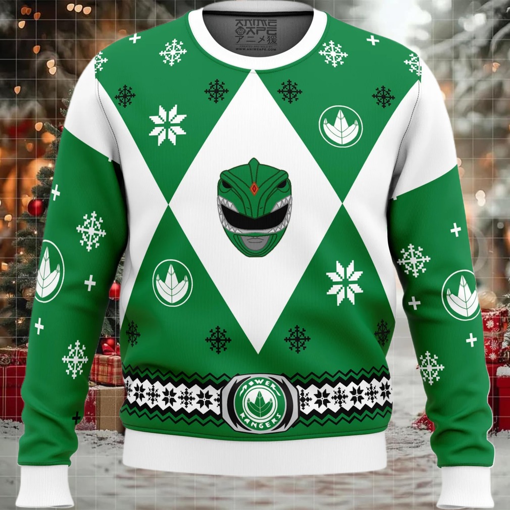 Mighty Morphin Power Rangers Green Ugly Christmas Sweater Mighty Morphin Power Rangers Green Ugly Christmas Sweater
