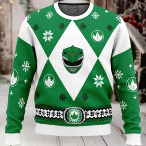 Mighty Morphin Power Rangers Green Ugly Christmas Sweater