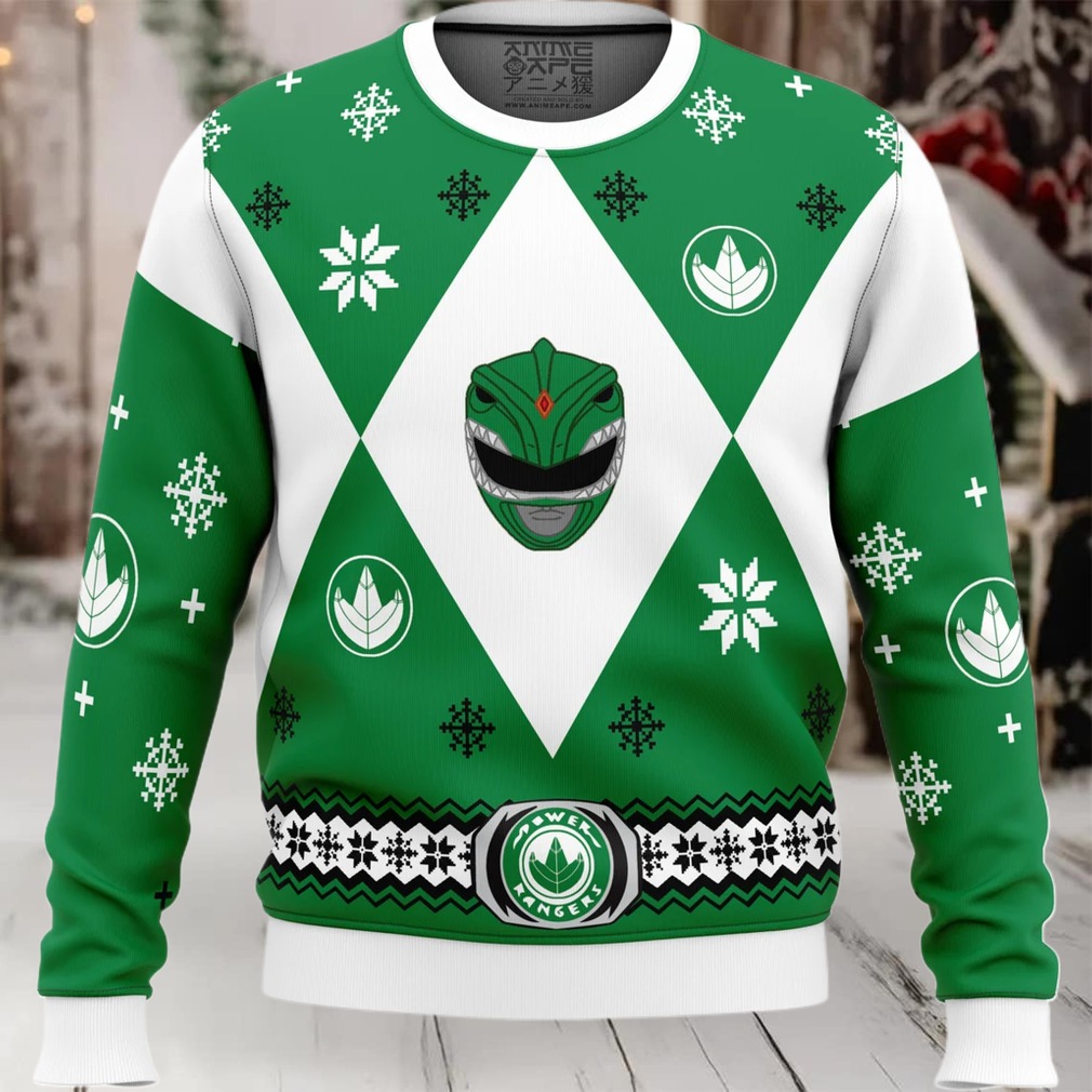 Mighty Morphin Power Rangers Green Ugly Christmas Sweater Mighty Morphin Power Rangers Green Ugly Christmas Sweater
