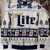 Miller Lite Christmas Diamond Plaid Ugly Sweater