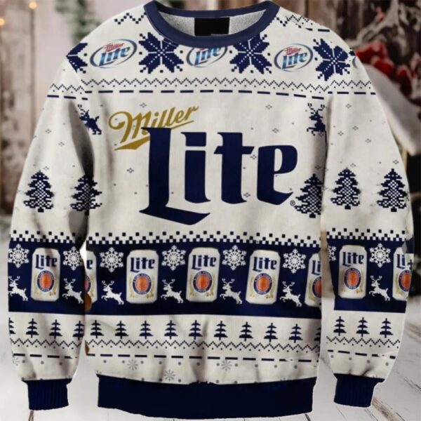 Miller Lite Christmas Holiday Ugly Sweater