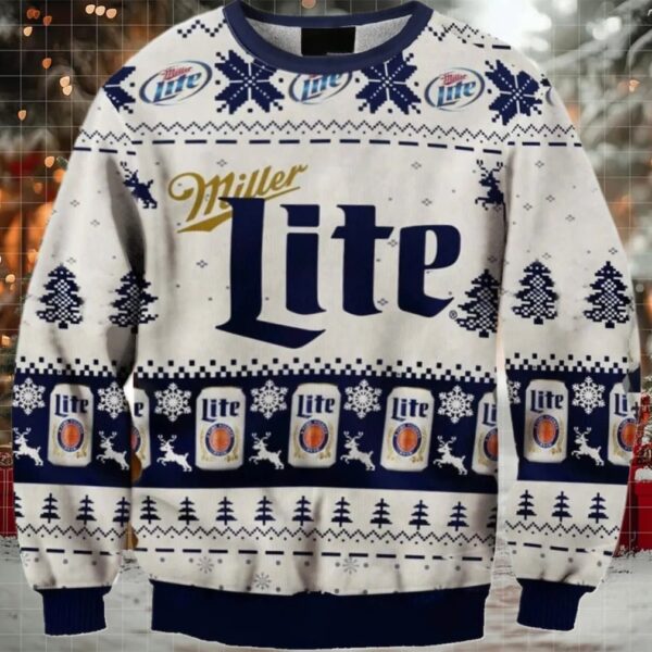 Miller Lite Christmas Holiday Ugly Sweater