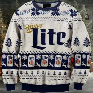 Miller Lite Christmas Holiday Ugly Sweater