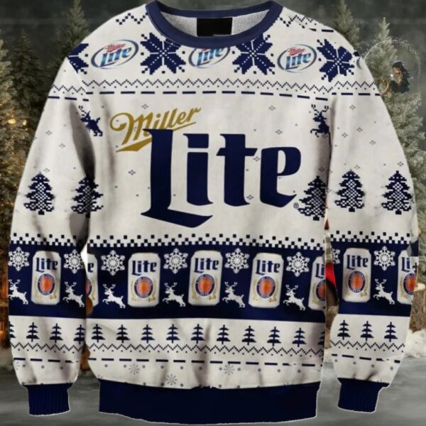 Miller Lite Christmas Holiday Ugly Sweater