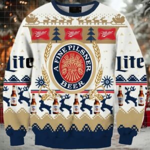 Miller Lite Christmas Ugly Sweater