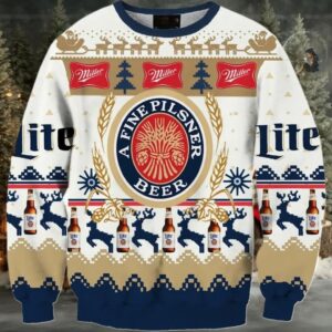 Miller Lite Christmas Ugly Sweater