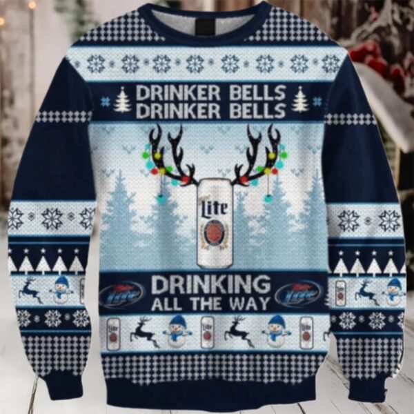 Miller Lite Drinker Bell Ugly Sweater