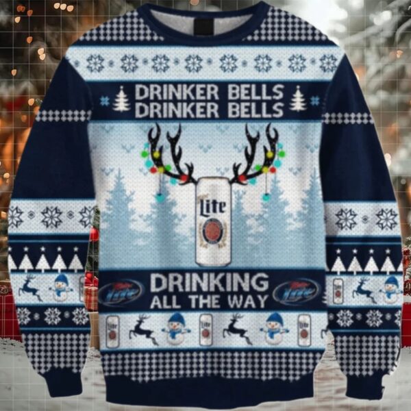 Miller Lite Drinker Bell Ugly Sweater