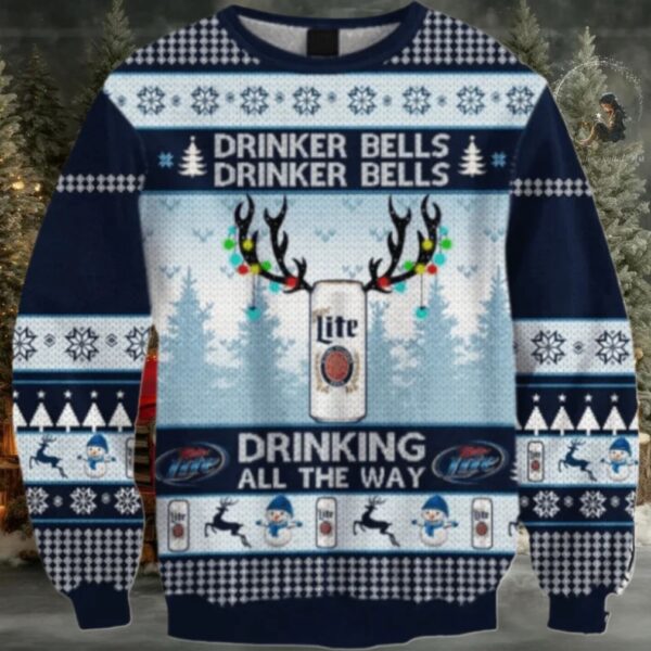 Miller Lite Drinker Bell Ugly Sweater