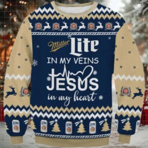 Miller Lite In My Veins Ugly Sweater