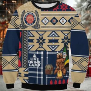 Miller Lite Live Drink Camp Ugly Sweater