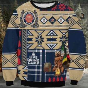 Miller Lite Live Drink Camp Ugly Sweater